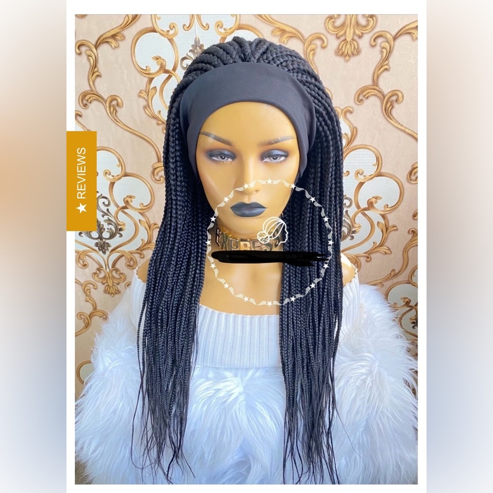30” long Box Braided Headband Wig.  Color 2 (dark brown)  Brand New!  Handmade!